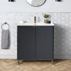Moderner Waschtischunterschrank mit Waschbecken 81cm,  in Anthrazit - Griffe wählbar - Edge Hudson Reed