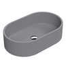 Modernes Aufsatzwaschbecken oval 565mm x 350mm,  in Mattgrau,  ohne Hahnloch - Hudson Reed