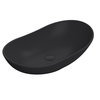 Modernes Aufsatzwaschbecken oval 615mm x 360mm,  in Mattschwarz - ohne Hahnloch - Hudson Reed