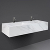 Modernes Doppel-Hängewaschbecken,  rechteckig,  123cm x 47cm,  Hahnlöcher und Farbe wählbar – RAK Precious x Hudson Reed