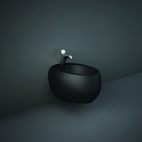 Modernes Hänge-Bidet,  Ovales Design in Matt Schwarz – RAK Cloud x Hudson Reed