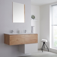 Newington - L Unterschrank 1200mm Eiche & Weiß mit versenktem Becken