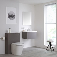 Newington - Waschtisch mit Unterschrank 600mm & WC mit Vorwandelement – Mattgrau