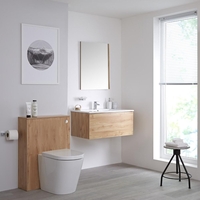 Newington - Waschtisch mit Unterschrank 800mm & WC mit Vorwandelement - Goldeiche