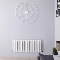 Niedriger Design Heizkörper Revive 400 x 1000mm 1171W Horizontal Weiß Doppellagig,  von Hudson Reed