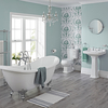 Nostalgie Bad Set - Toilette,  Waschbecken,  Badewanne und Armaturen - Greiffüße Chrom,  von Hudson Reed