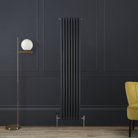 Nostalgie Gliederheizkörper (3-Säulen),  vertikal 1800mm x 380mm - Dark Charcoal – Regent von Hudson Reed