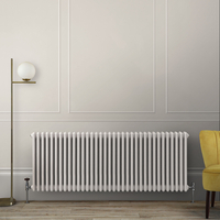 Nostalgie Gliederheizkörper (3-säulig),  horizontal - H 600mm x B 1595mm x T 100mm - Weiß (Pearl White) - Regent von Hudson Reed