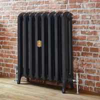 Nostalgie Gussheizkörper,  in Mattschwarz – Höhe 76cm,  Breite auswählbar – Erté Hudson Reed