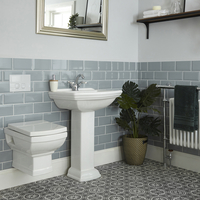 Nostalgie Set - Wand-WC mit Unterputzspülkasten & Säulenwaschtisch,  1- oder 2-Hahnloch - Sandringham