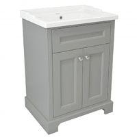 Nostalgie Waschtisch 60cm mit Unterschrank & Waschbecken – Farbe & Hahnlöcher wählbar – RAK Washington x Hudson Reed