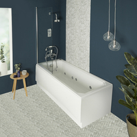 Nostalgie Whirlpool-Badewanne mit Aufsatz in Chrom - Größe,  Massagedüsen und Schürze wählbar – Richmond Hudson Reed