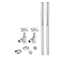 Nostalgisches Heizkörper-Winkelventilset & Rohrverbindungen,  15mm,  Chrom - Hudson Reed