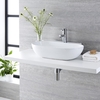 Oval Aufsatzwaschbecken 555mm x 395mm mit Hahnloch und Wandmontage - Otterton von Hudson Reed