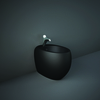 Ovales Stand-Bidet,  modernes Design in Matt Schwarz – RAK Cloud x Hudson Reed