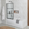 Rechteck-Badewanne mit schwarzem Gittermuster-Aufsatz,  170cm x 75cm - inkl. Vorder- und Endschürze – Sandford Hudson Reed