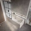Rechteck-Duschbadewanne mit Gittermuster-Badewannenaufsatz in Schwarz 170cm x 75cm - Badewannenschürze wählbar – Sandford Hudson Reed