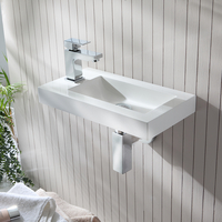 Rechteckiges Hängewaschbecken mit 1-Hahnloch,  in Weiß,  440mm x 235mm - Sandford Hudson Reed