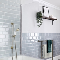 Retro Brausestangenset mit Handbrause und Auslassbogen,  Gebürstetes Gold - Handbrause aus Messing - Elizabeth Hudson Reed