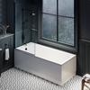 Retro Duschbadewanne 170cm x 70cm,  mit Badewannenaufsatz in Schwarz – Richmond Hudson Reed