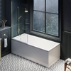 Retro Duschbadewanne mit Badewannenaufsatz im Messing-Finish – Größe & Badewannenschürze wählbar – Richmond Hudson Reed