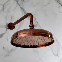 Retro Duschkopf 300mm rund inkl. Wandhalterung – satiniertes Kupfer – Elizabeth