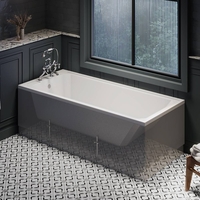 Retro-Einbaubadewanne mit einer Rückenschräge 1700mm x 750mm ohne Seiten- & Endverkleidung – Richmond