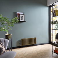 Retro Gliederheizkörper (2-säulig),  horizontal 300mm x 785mm Metallisches Messing - Regent