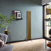 Retro Gliederheizkörper (2-säulig),  vertikal 1500mm x 200mm Metallisches Gold - Regent & Hudson Reed