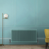 Retro Gliederheizkörper (3-Säulen),  horizontal,  750mm x 1190mm - Spearmint Blue – Regent von Hudson Reed