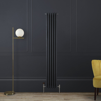 Retro Gliederheizkörper (3-Säulen),  vertikal 1800mm x 290mm - Dark Charcoal – Regent von Hudson Reed