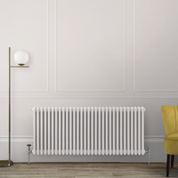 Retro Gliederheizkörper (3-säulig),  horizontal - H 600mm x B 1415mm x T 100mm - Rosa (Rose Petal Pink) - Regent von Hudson Reed