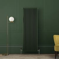 Retro Gliederheizkörper (3-säulig),  vertikal - H 1800mm x B 650mm x T 100mm - Grün (Evergreen) - Regent von Hudson Reed