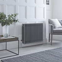 Retro-Gliederheizkörper Horizontal (4-säulig),  Anthrazit – Größe wählbar – Regent Hudson Reed