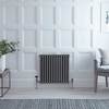 Retro-Gliederheizkörper horizontal in Anthrazit (4-säulig) 600mm x 605mm,  1234W – Regent