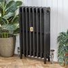 Retro Gussheizkörper mit Füßen – Höhe 76cm,  Breite auswählbar – antike Graphit-Optik – Mercury Hudson Reed