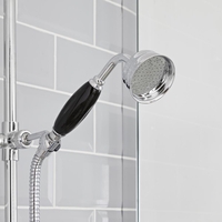 Retro-Handbrause mit Keramikgriff - Chrom/Schwarz - Elizabeth