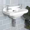 Retro Handwaschbecken Richmond - 2-Loch 51, 5 cm breit,  Gästewaschbecken,  von Hudson Reed