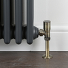 Retro Heizkörper-Eckventilset,  für 15mm Kupferrohre – gebürstetes Messing – Hudson Reed