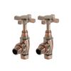 Retro Heizkörper-Winkelventile,  Paar für 15mm Kupferrohr,  in gebürsteter Bronze – Hudson Reed