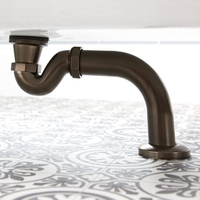 Retro Siphon und Ablaufrohr,  für freistehende Badewannen – Chrom – Hudson Reed