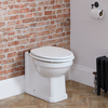 Retro Stand-Toilette erhöht,  Toilettensitz in Weiß,  Scharniere in Schwarz - Richmond Hudson Reed