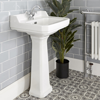 Retro-Standwaschbecken – 595mm x 470mm,  mit 1 Hahnloch – Richmond