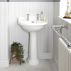 Retro-Standwaschbecken – 600mm x 490mm,  mit 2 Hahnlöchern - Ryther