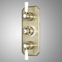 Retro Unterputz-Thermostat,  für 2 Verbraucher - Gebürstetes Gold - Elizabeth