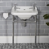 Retro-Waschbecken mit Metallgestell – 515mm x 300mm,  mit 2 Hahnlöchern – Richmond