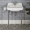Retro-Waschbecken mit Metallgestell – 560mm x 450mm,  mit 1 Hahnloch – Richmond