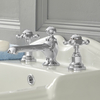 Retro Waschtischarmatur mit Ablauf 3-Loch Chrom mit weißen Keramikdetails - Elizabeth,  von Hudson Reed