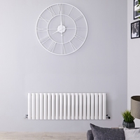 Revive 400x1180mm 906W Niedriger Design Heizkörper Horizontal Weiß Einlagig,  von Hudson Reed