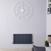 Revive Kleiner Design Heizkörper 400x834mm 866W Doppellagig Anthrazit Horizontal,  von Hudson Reed